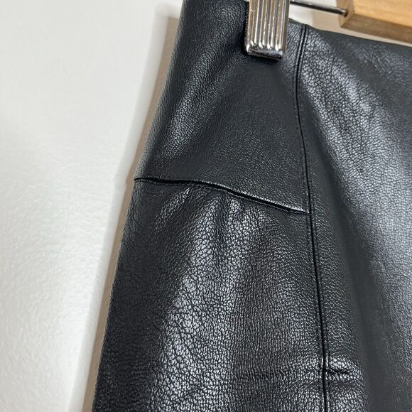 HONEYLOVE Vegan Leather Legging Black Womens 1X Faux Shaping Ankle Zipper - Picture 3 of 10